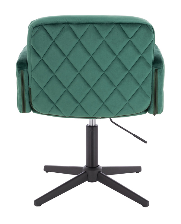 HR802CROSS Sötétzöld Modern Velúr Szék Fekete lábbal