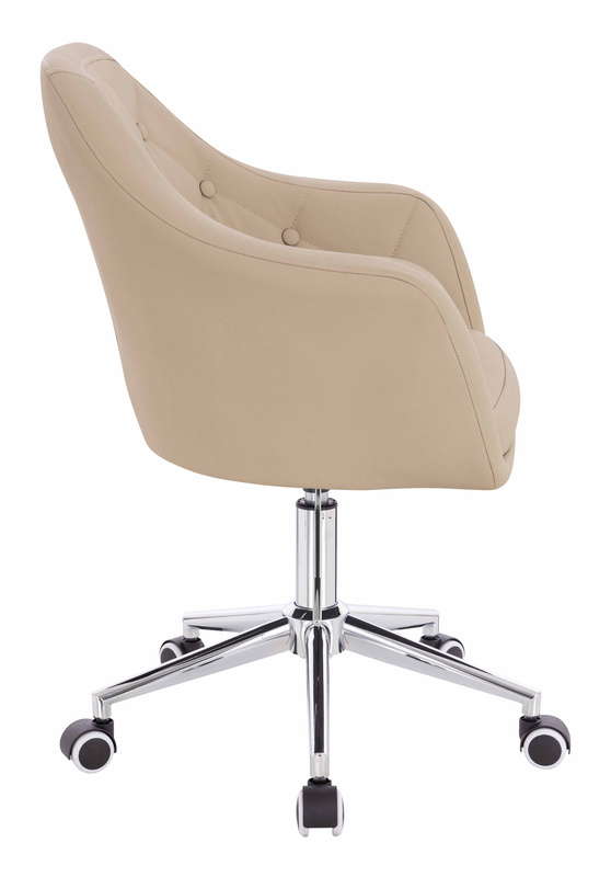 HR831K Krémszínű Műbőr Premium Soft szék Krómozott lábbal