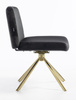 HR150 CSILLAGLÁB Fekete Modern Velúr Szék Arany lábbal