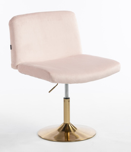 HR150N Púder Rózsaszín Modern Velúr Szék Arany lábbal