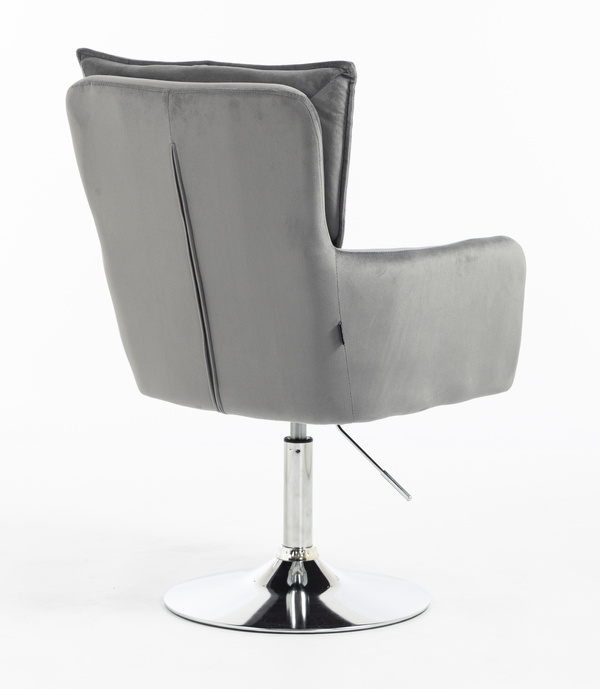 HR250N Grafit modern velúr szék krómozott lábbal