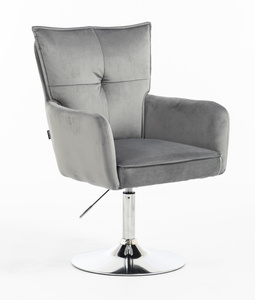 HR250N Grafit modern velúr szék krómozott lábbal