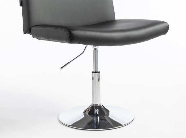 HR150N Fekete Modern Műbőr Szék Krómozott lábbal