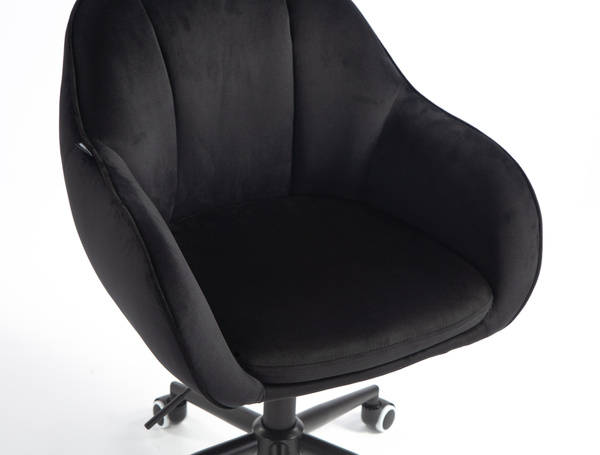 HR2055K Fekete Modern Velúr Szék Fekete lábbal