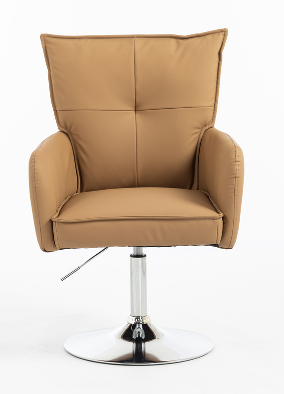 HR250N Karamell Színű Prémium Soft Műbőr Szék Krómozott Lábbal