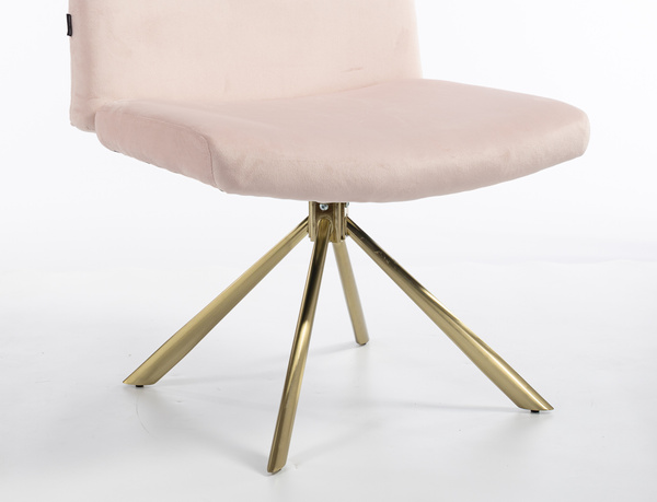 HR150 CSILLAGLÁB Púder Rózsaszín Modern Velúr Szék Arany lábbal