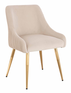 HR920 Szék arany lábakkal Krémszínű velúr
