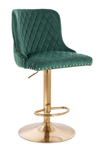 HR940W Sötétzöld Modern Velúr Szék Arany lábbal