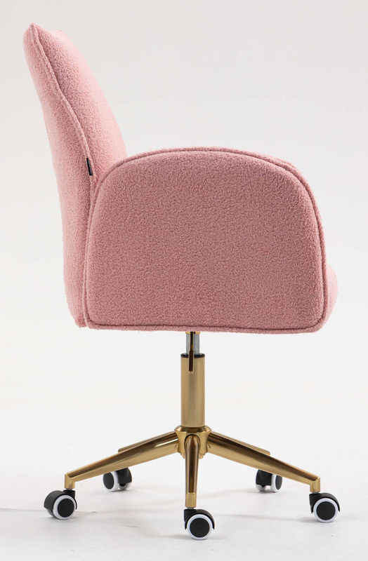 HR280K Púder Rózsaszín modern boucle szék arany lábbal