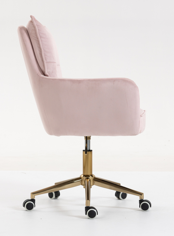 HR250K Púder Rózsaszín modern velúr szék arany lábbal