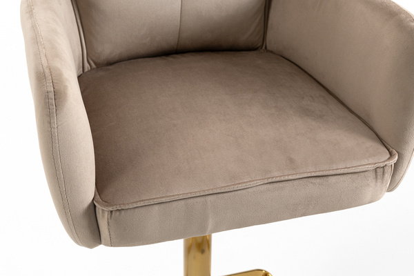 HR250KW Latte modern velúr szék arany lábbal