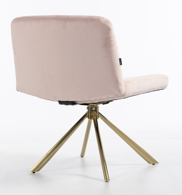 HR150 CSILLAGLÁB Púder Rózsaszín Modern Velúr Szék Arany lábbal