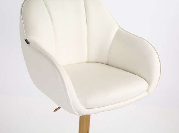 HR2055KW Fehér Modern Műbőr Szék Aany lábbal