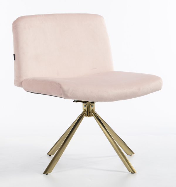 HR150 CSILLAGLÁB Púder Rózsaszín Modern Velúr Szék Arany lábbal