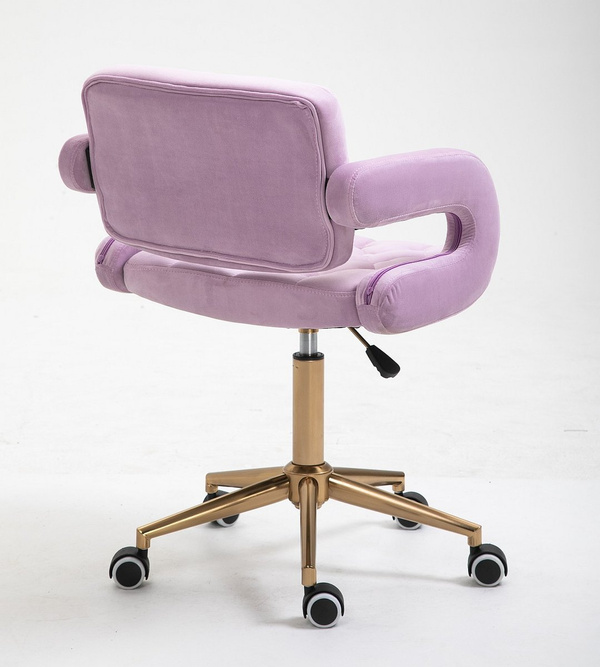HR8403K Halványlila modern velúr szék arany lábbal