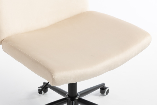 HR150K Krémszínű Modern Velúr Szék Fekete lábbal