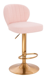HR193N Púder Rózsaszín modern boucle  szék arany lábbal