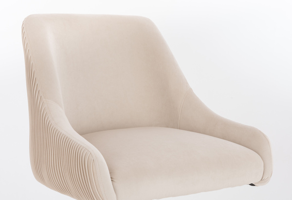 HR920CROSS Krémszínű Modern Velúr Szék Krómozott lábbal