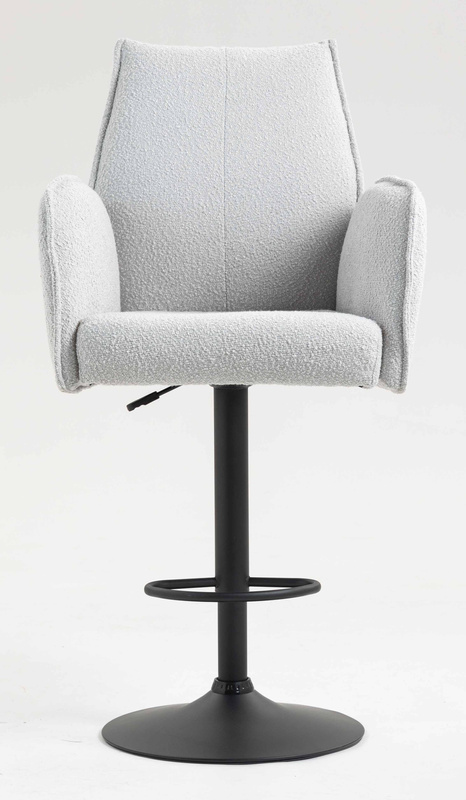 HR280W Szürke modern boucle szék fekete lábbal