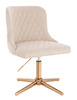 HR940CROSS Krémszínű Modern Velúr Szék Arany lábbal
