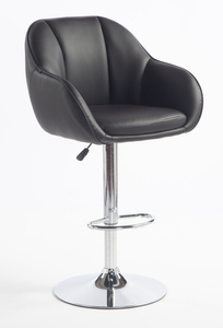 HR2055W Fekete Modern Műbőr Szék Krómozott lábbal