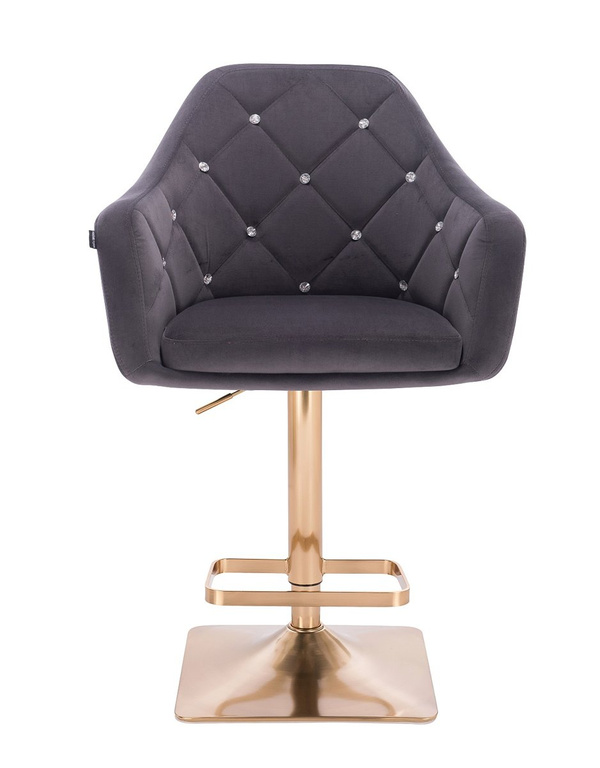 HR830KW Grafit Modern Velúr Szék Arany lábbal