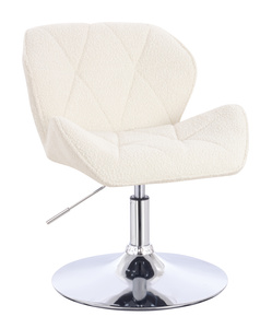 HR111N Krémszínű modern boucle  szék krómozott lábbal