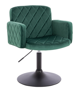 HR802N Sötétzöld Modern Velúr Szék Fekete lábbal