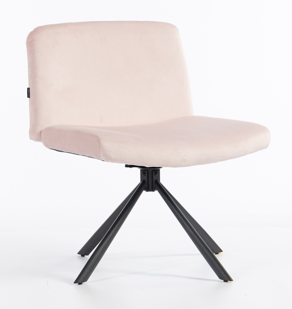 HR150 CSILLAGLÁB Púder Rózsaszín Modern Velúr Szék Fekete lábbal