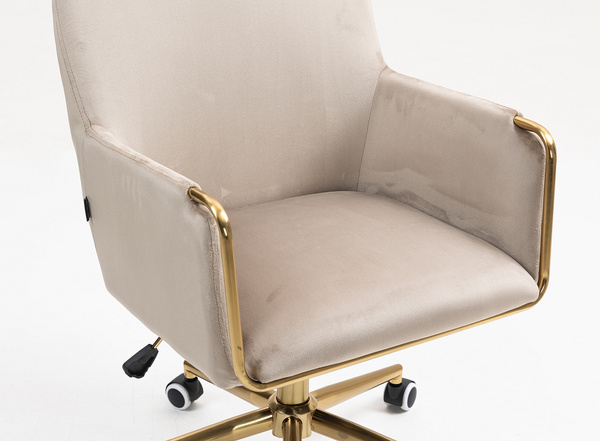 HR4318K Latte modern velúr szék arany lábbal