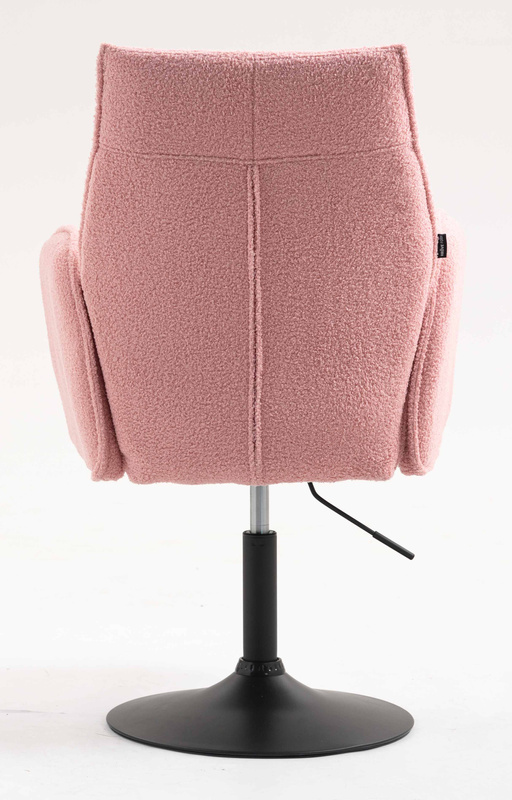 HR280N Púder Rózsaszín modern boucle szék fekete lábbal