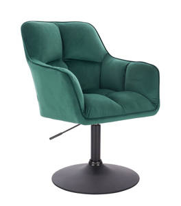HR550N Sötétzöld modern velúr szék fekete lábbal