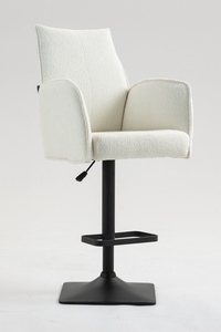 HR280KW Krémszínű modern boucle szék fekete lábbal