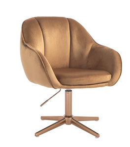 HR2055CROSS Mézbarna Modern Velúr Szék Arany lábbal