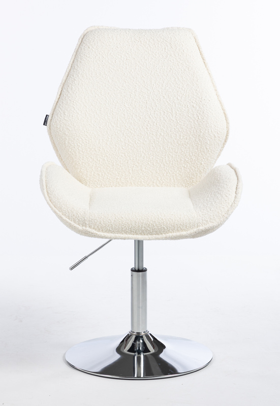 HR350N Krémszínű modern boucle szék krómozott lábbal