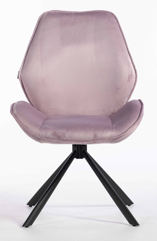 HR350 CSILLAGLÁB Halványlila modern velúr szék fekete lábbal
