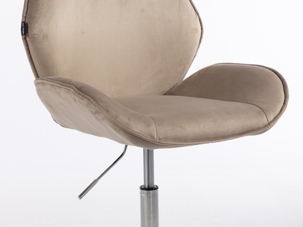 HR350N Latte modern velúr szék krómozott lábbal