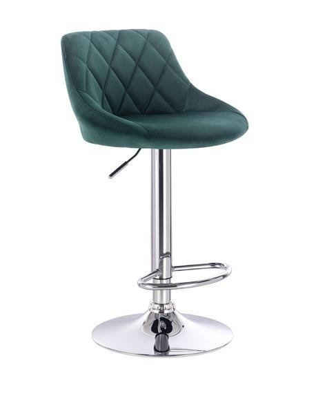 HR1054W Sötétzöld modern velúr szék krómozott lábbal