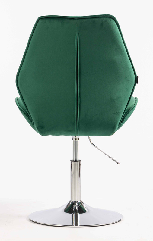 HR350N Sötétzöld modern velúr szék krómozott lábbal