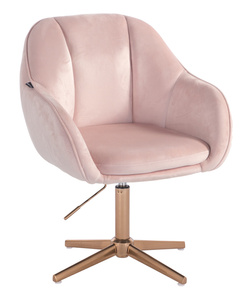 HR2055CROSS Púder Rózsaszín Modern Velúr Szék Arany lábbal