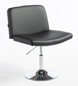 HR150N Fekete Modern Műbőr Szék Krómozott lábbal