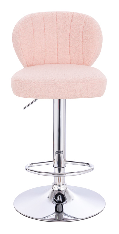HR193W Púder Rózsaszín modern boucle szék krómozott lábbal