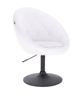 HC8516N Fehér modern műbőr szék fekete lábbal