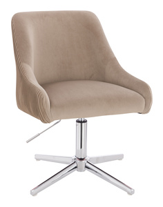 HR920CROSS Latte Modern Velúr Szék Krómozott lábbal