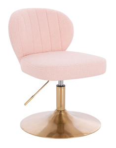 HR193N Púder Rózsaszín modern boucle szék arany lábbal