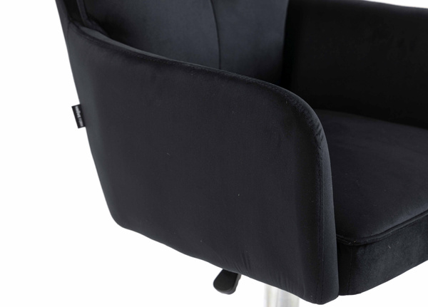 HR250W Fekete modern velúr szék krómozott lábbal