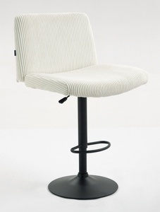 HR150W Fehér Modern Kordbársony Szék Fekete lábbal