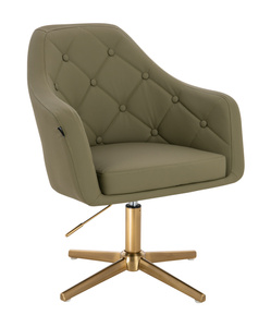 HR831CROSS Khaki Műbőr Premium Soft szék Arany lábbal