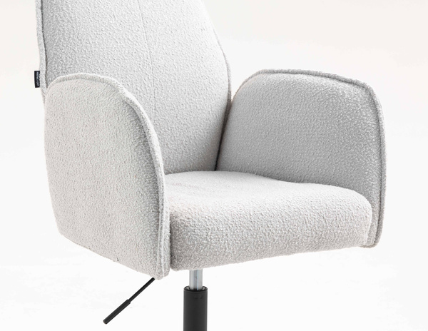 HR280N Szürke modern boucle szék fekete lábbal