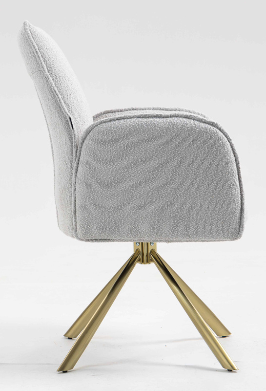 HR280 CSILLAGLÁB Szürke modern boucle szék arany lábbal